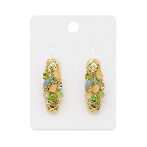 Sırğa qadınlar üçün, 18K qızıl örtüklü cilalanmış polad, 33 mm — Bakı