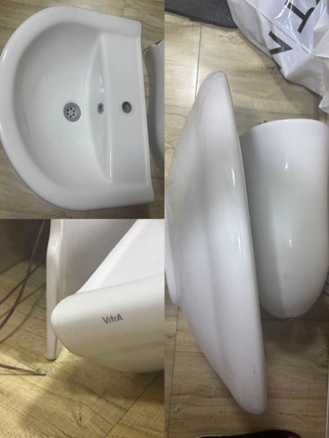 VitrA asma tipli əl-üz yuma qabı (lavabo) və pedastal - Brend: VitrA — Bakı