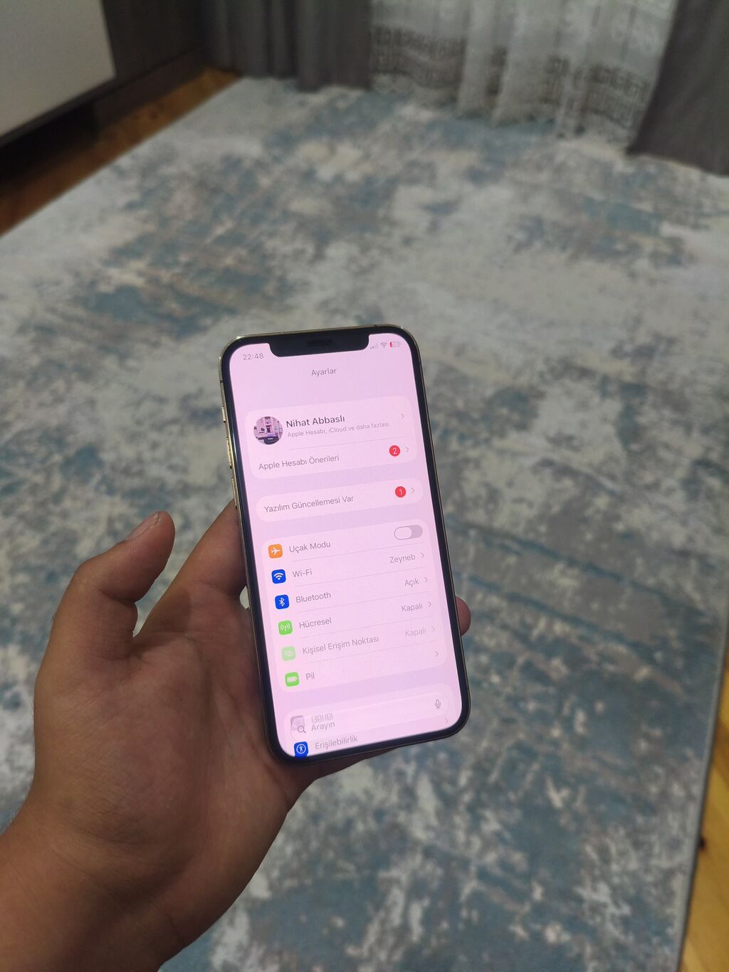 IPhone 12 Pro, 128 GB, Matte Gold, Zəmanət, Simsiz şarj, Face ID — Apple iPhone, Digah (8)