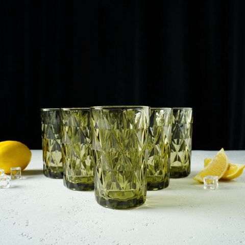 Stəkan dəsti, şüşə, açıq yaşıl, 330 ml, 6 əd — Bakı
