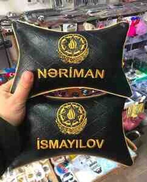 Şəxsi dizaynlı avtomobil boyun yastıqları - Material: qara rəngdə — Bakı
