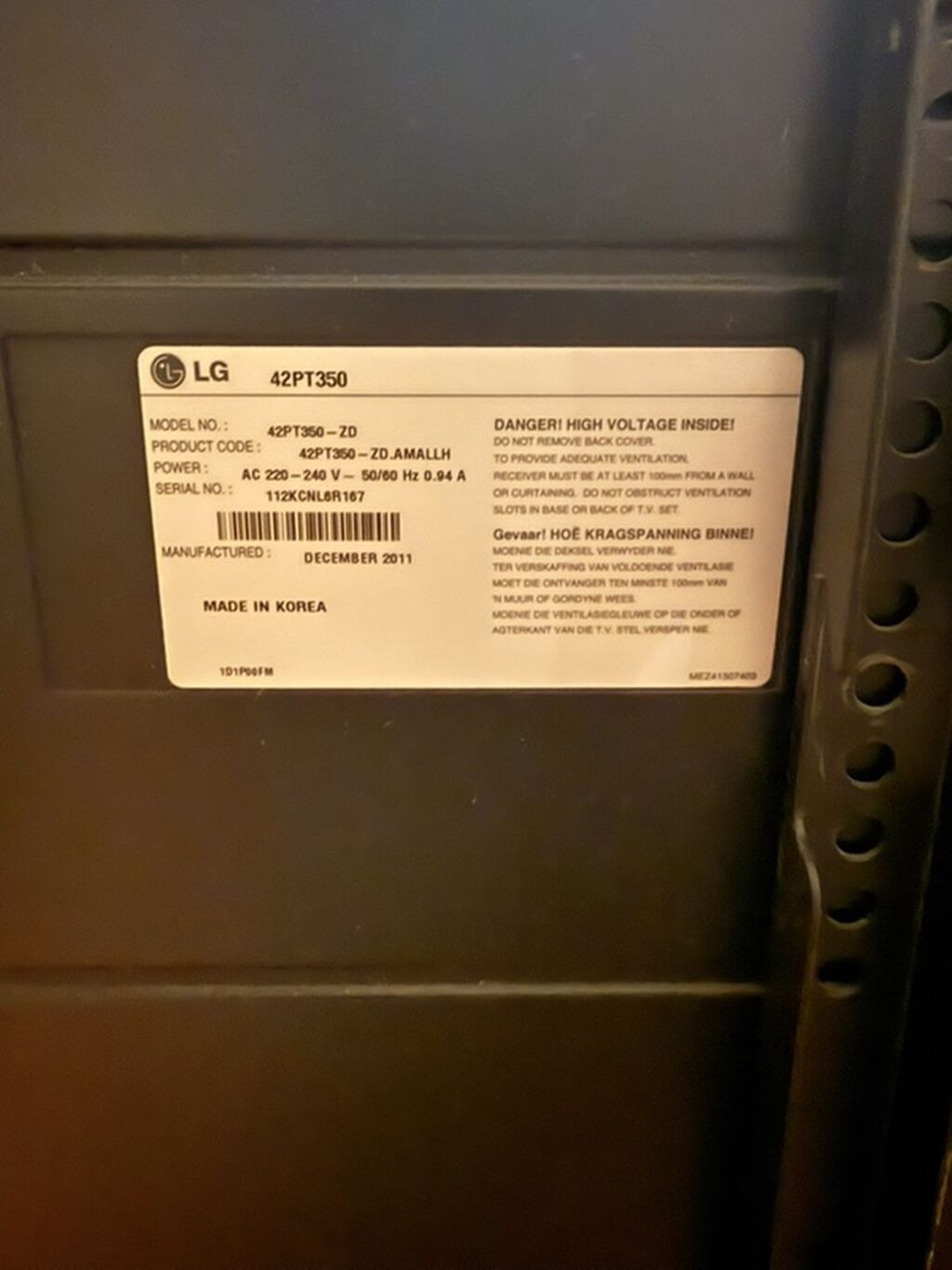 LG 42PT350 – 42 düymlük plazma televizor - Model: 42PT350-ZD — Televizorlar, Bakı (2)