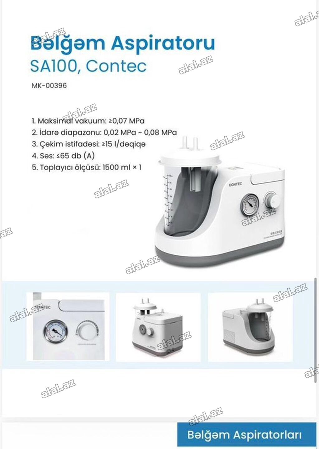 Bəlğəm Aspiratoru – Contec SA100 (MK-00396) Az istifadə olunub Real — Mallar, Bakı (2)