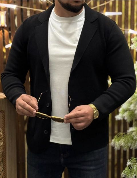 Kardiqan kişilər üçün S-65, qara, parça/poliester, ölçü 3XL — Bakı