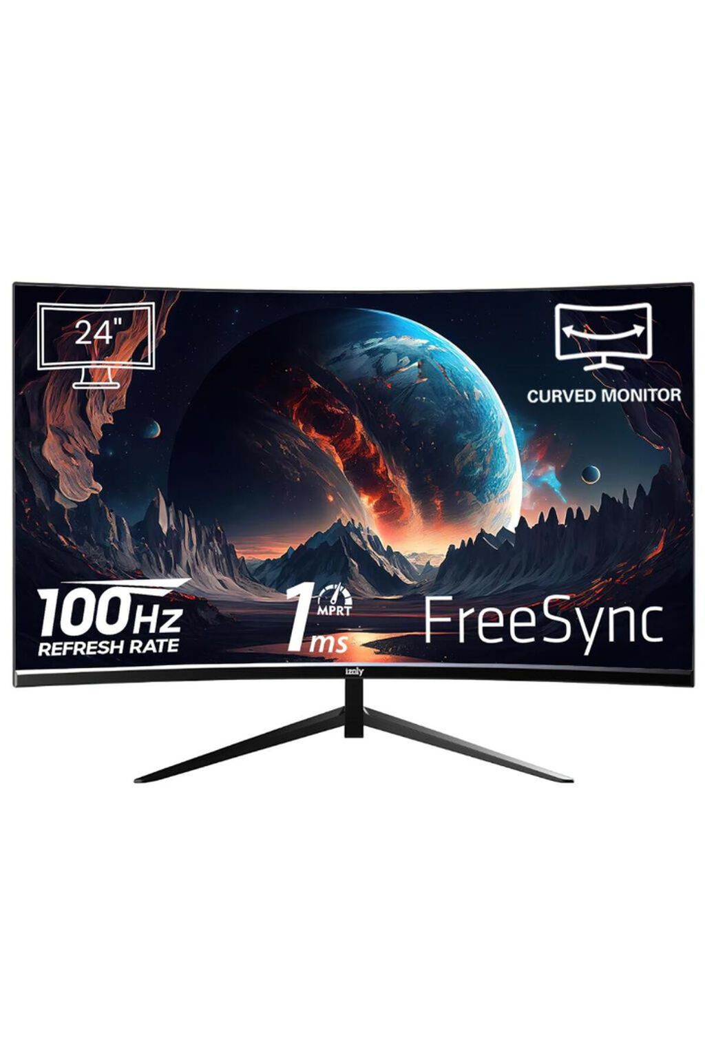Izoly Vortex 2456 – 24" əyri LED monitor - Ekran: 24" (60 sm), Full — Monitorlər, Bakı