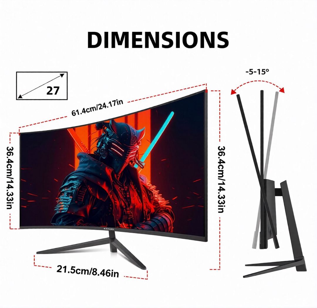 Əyri oyun monitoru 27" 2K QHD 165Hz — Kompüterlər və noutbuklar, Bakı (5)
