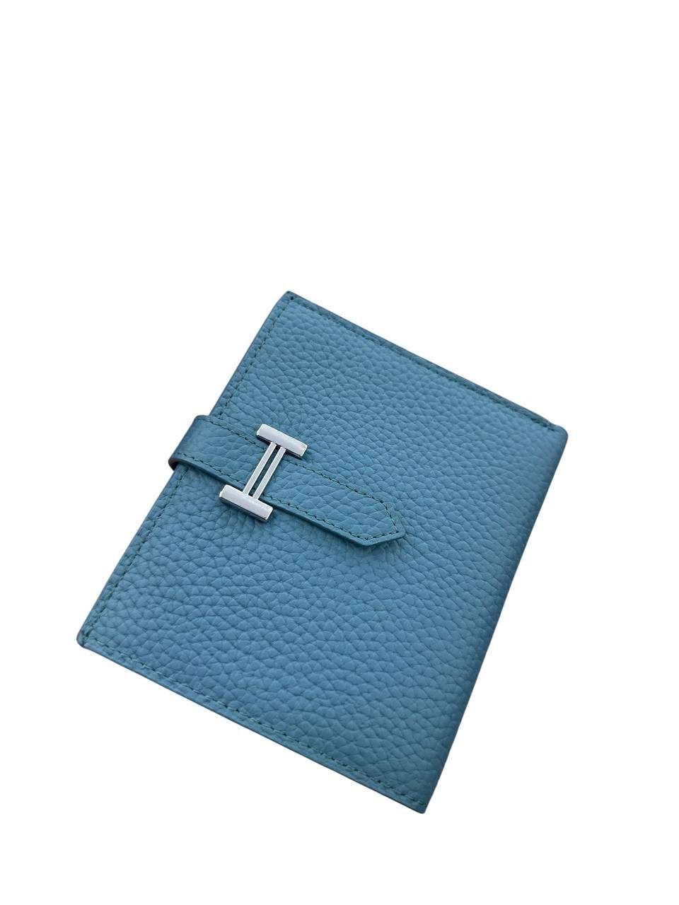 Qadınlar üçün pul kisəsi, təbii dəri, pul və kart üçün bölmələr, ölçü 12x9, Türkiyə istehsalı - FX1242_blue — Mallar, Bakı