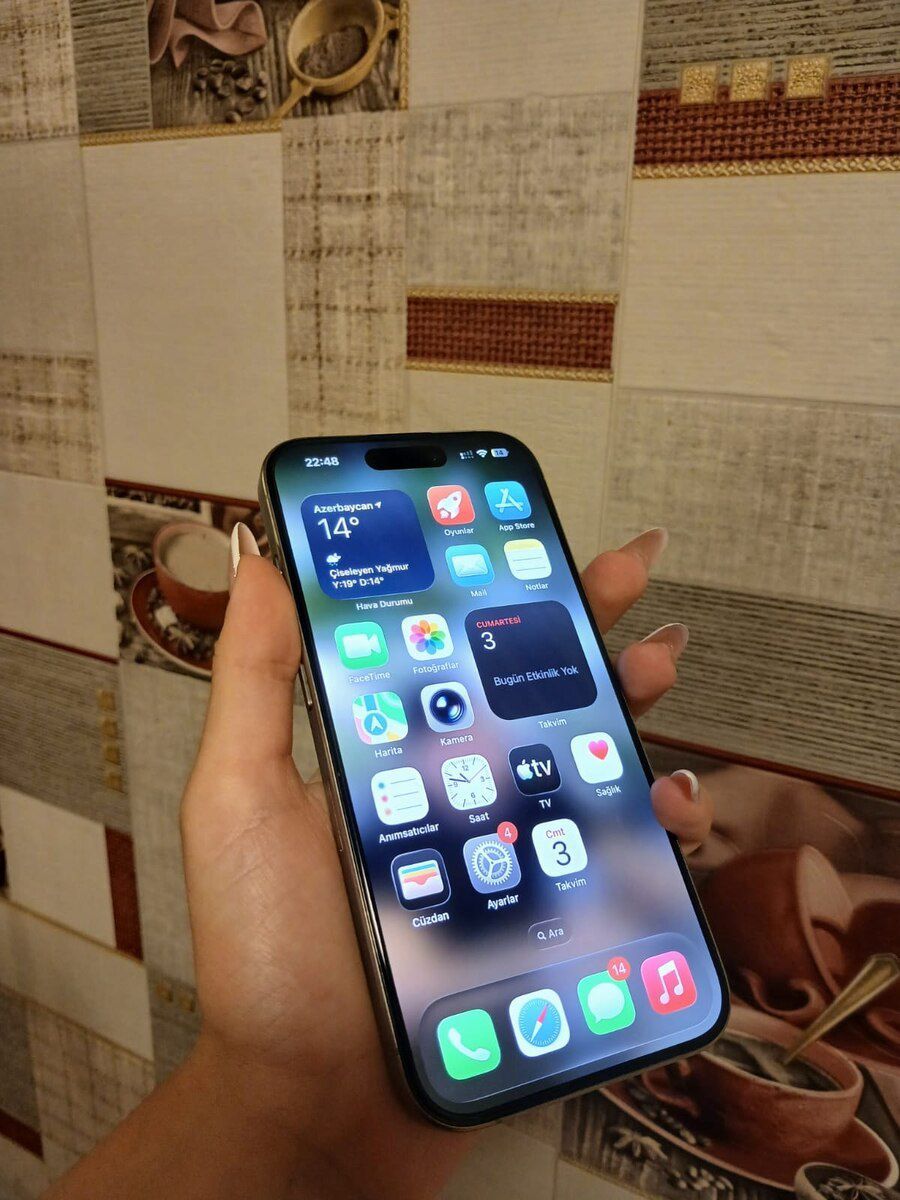Apple iPhone 15 Pro White Titanium 128GB/8GB — Smartfonlar, Gəncə (2)