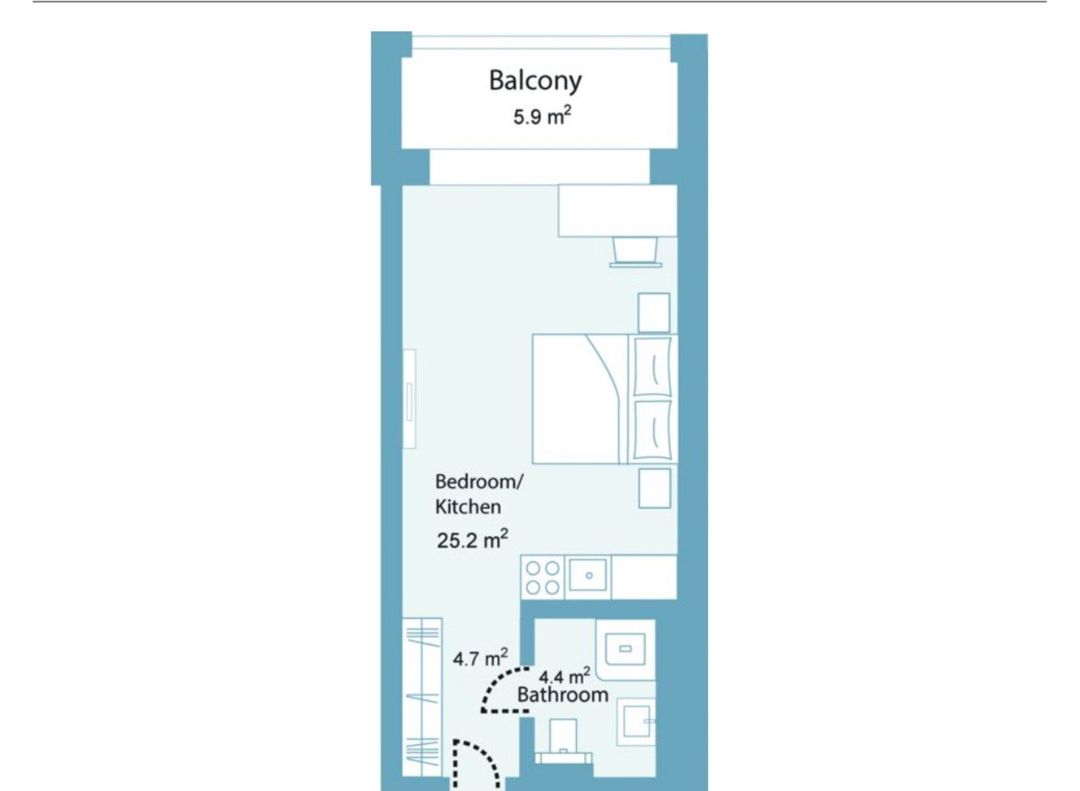 Satılır 1 otaqlı yeni tikili 51 m² — Mənzil, Bakı (4)