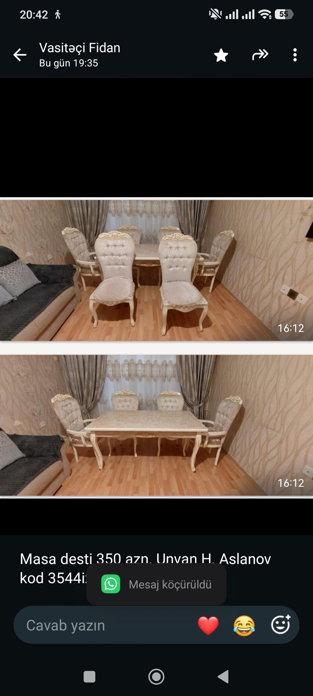 Masa desti 350 azn. Unvan H. Aslanov kod 3544iztp &fidan — Masalar və stullar, Bakı