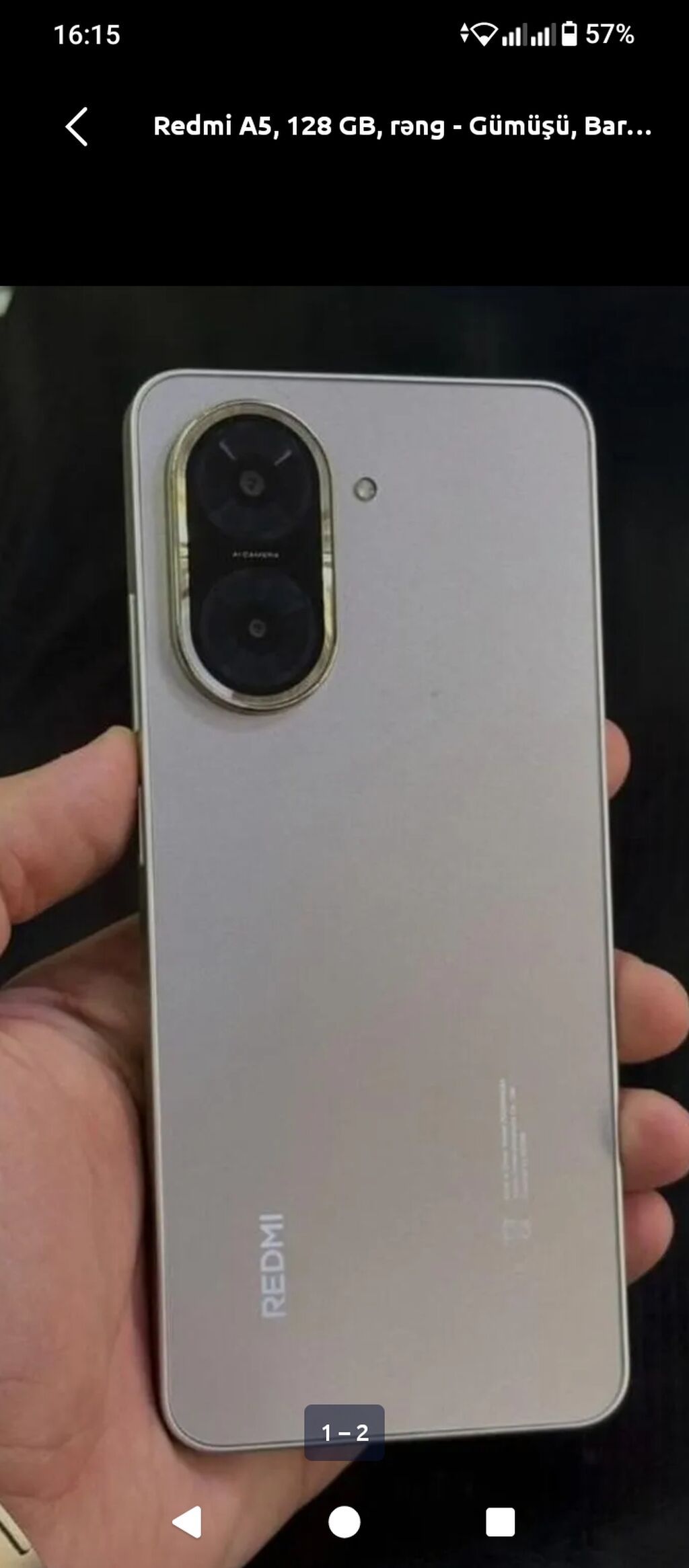 Redmi A5, 128 GB, rəng - Gümüşü, Barmaq izi — Xiaomi, Şəmkir (2)