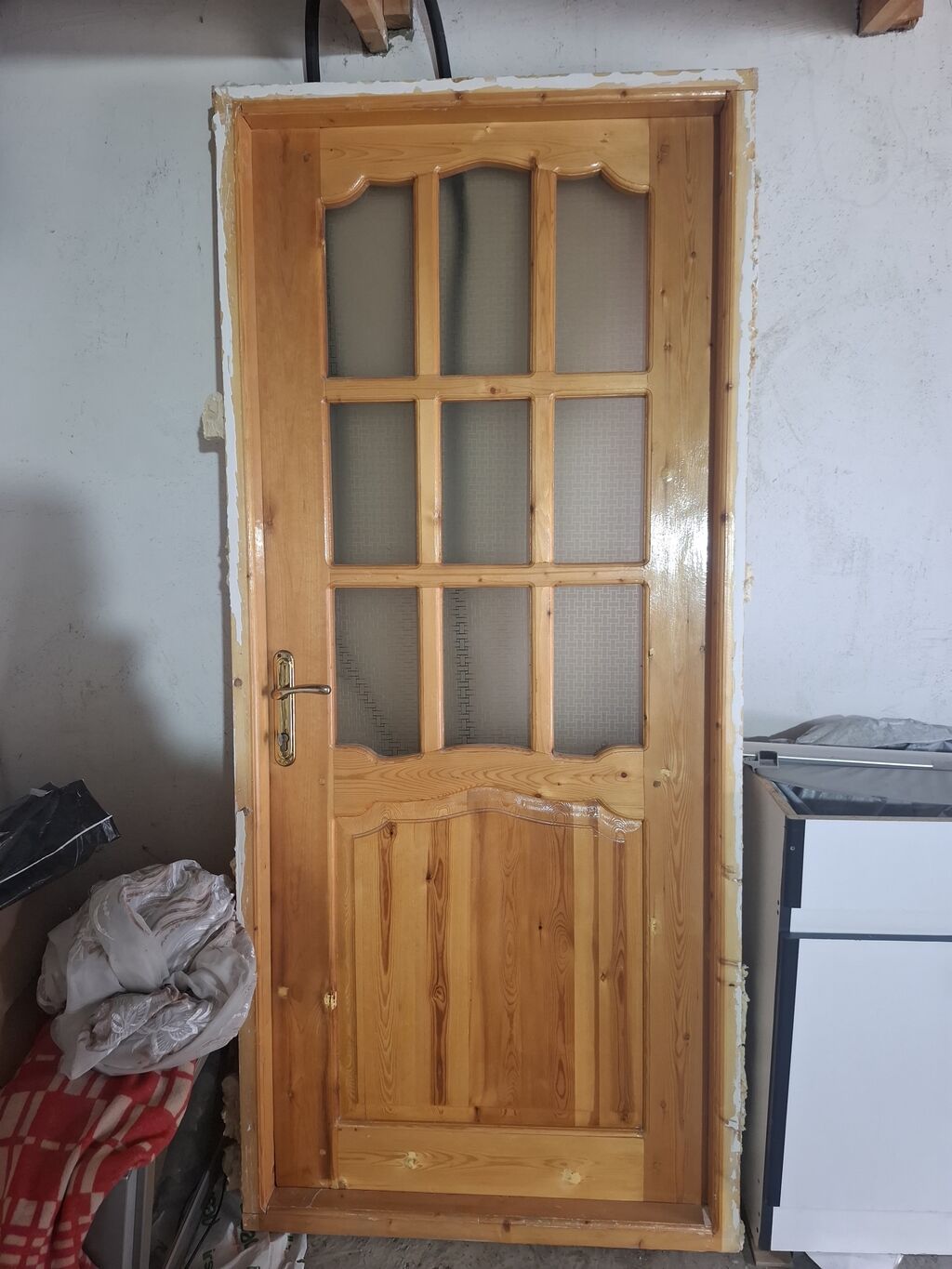 Taxta interyer qapısı – şüşəli, komplekt 1 Qapı 60 Azn — Pəncərələr, qapılar, balkonlar, Digah (2)