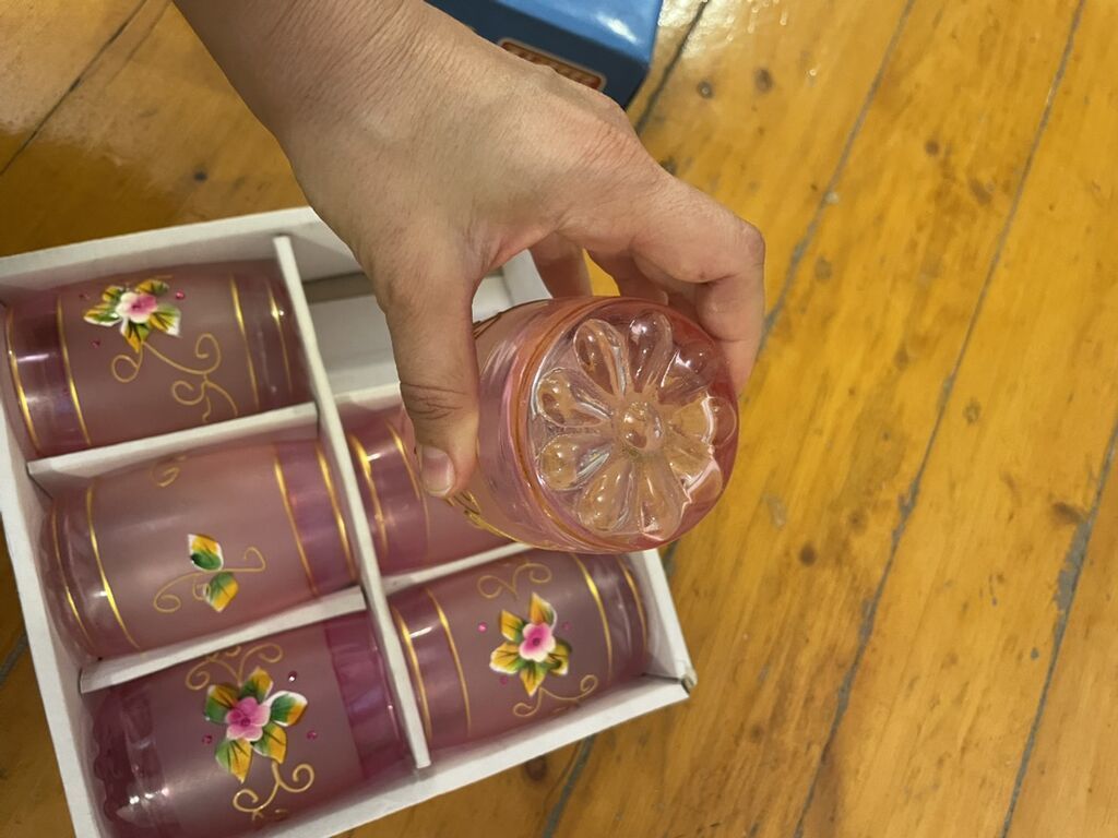 Qədəhlər, rəng - Çəhrayı, Şüşə, 6 ədədli dəst, 200 ml — Süfrə qabı, Bakı (5)