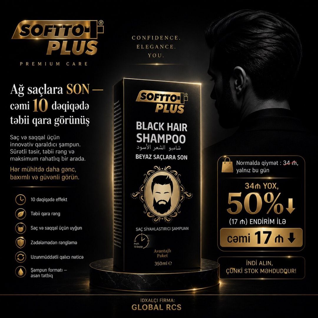 Softto+Plus qara tonlaşdırıcı saç şampunu (350 ml) — Gözəllik və səhiyyə, Bakı (8)