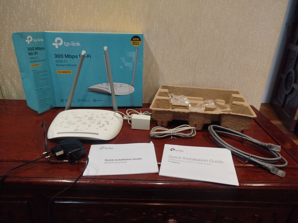 TP-Link TD-W8961N ADSL2+ Modem Router – 300 Mbps Wi‑Fi Təzədir.Çox az — Şəbəkə və server avadanlığı, Bakı (3)
