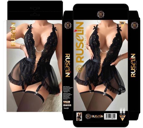 Qadın alt paltarı dəsti TM09, qara, tül, ölçü L/XL — Bakı
