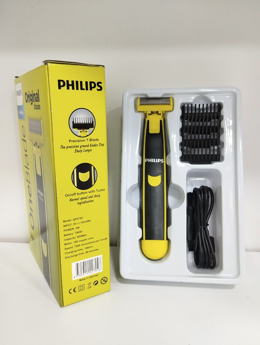 Philips One Blade - Üzqırxan 7000RPM 600MAH 120 Dəqiqə 1/2/4/6mm Sarı — Saç kəsmə maşınları, Bakı (3)