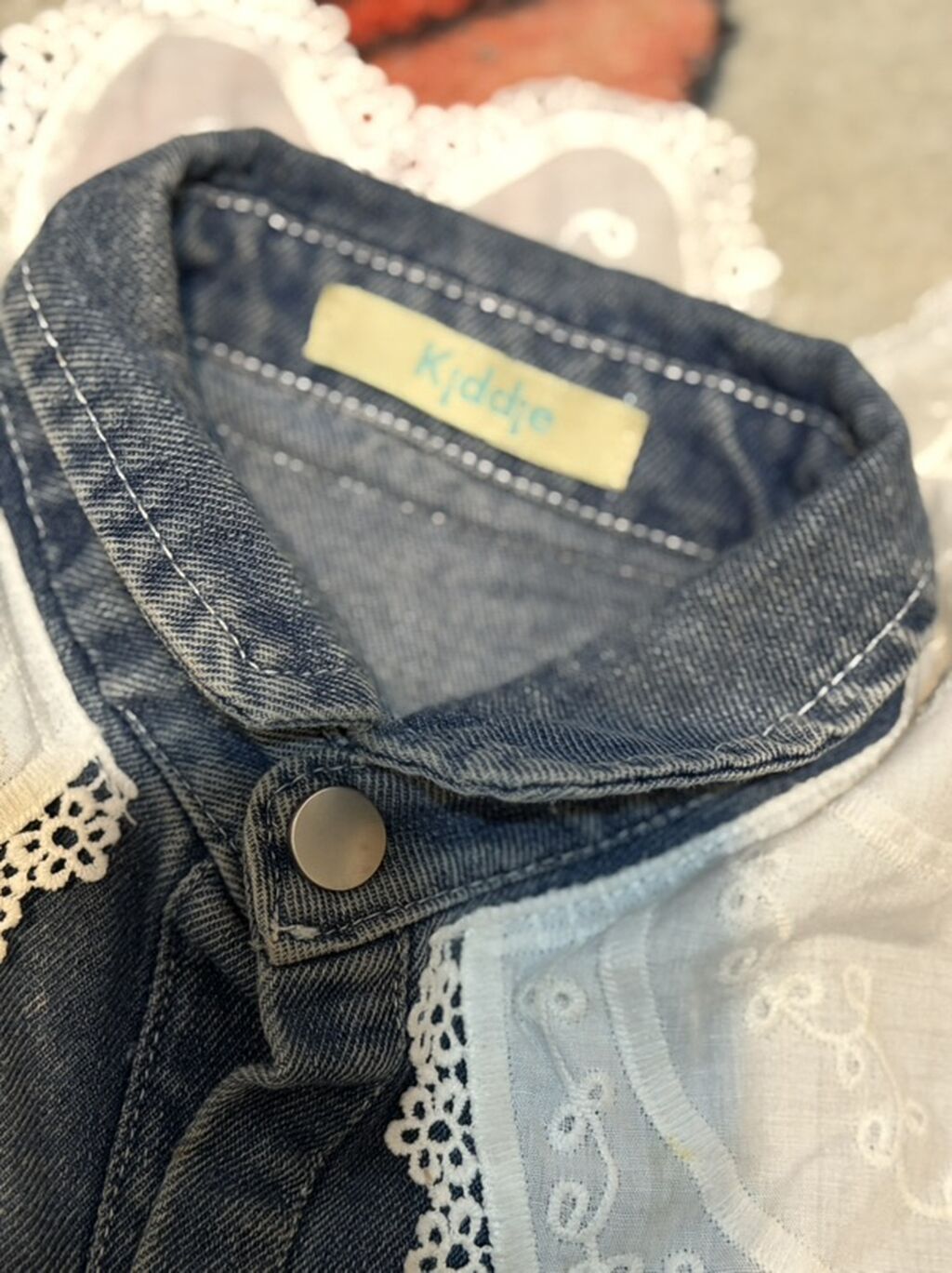 Uşaq üçün cins paltar – Kiddie brendi - Material: mavi denim (cins) — Qızlar üçün köynək və sarafan, Masazır (2)