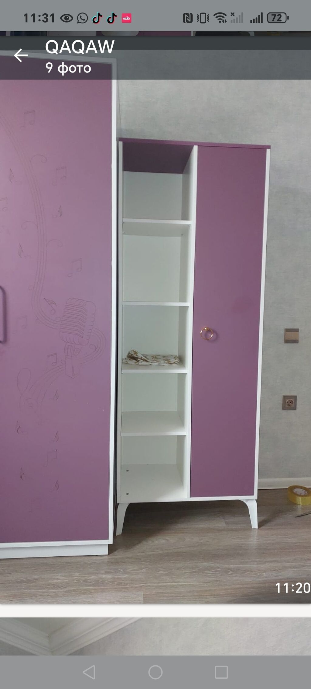 Uşaq/yeniyetmə otağı üçün modul dolab dəsti - Rəng: bənövşəyi-ağ — Uşaq mebeli dəstləri, Digah (3)