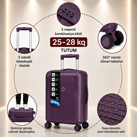 Çamadan, Bənövşəyi, Plastik, 2XL — Çemodanlar