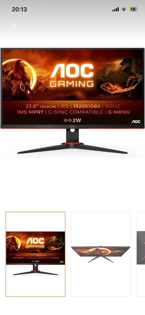 Monitor Aoc 24 165hz 1ms — Bakı