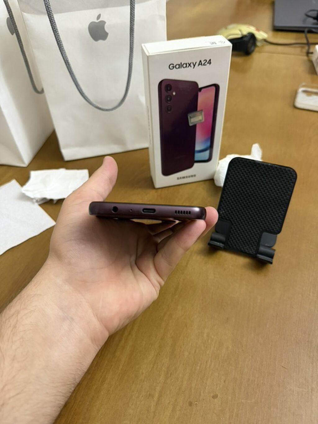 Samsung Galaxy A24 4G, 128 GB, rəng - Bənövşəyi, Barmaq izi — Samsung, Bakı (4)