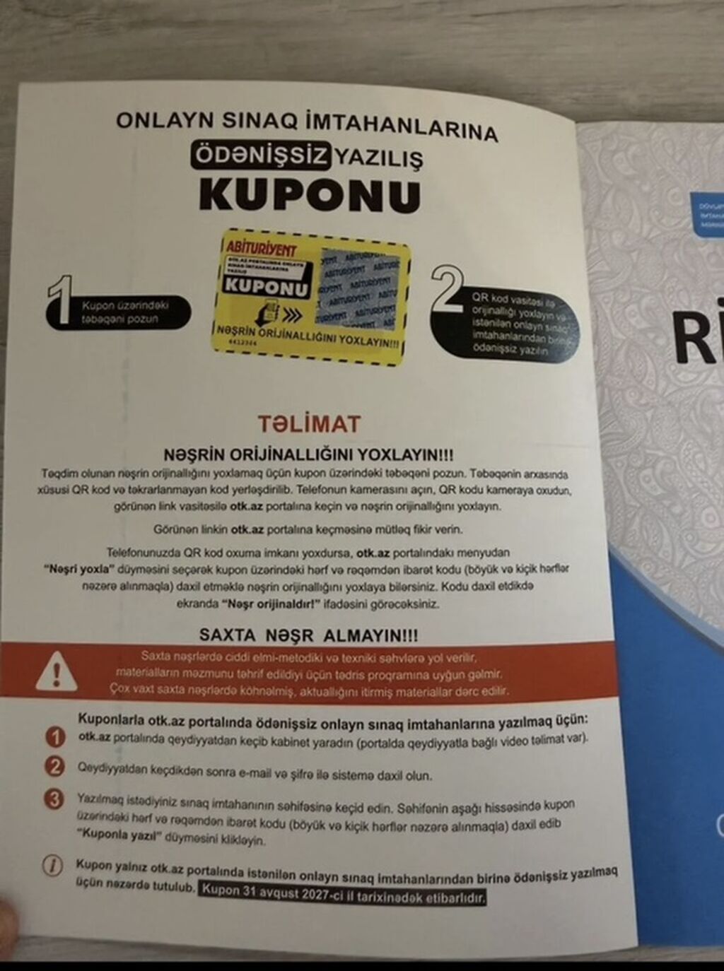 Məhsul: “Riyaziyyat – Qiymətləndirmə Tapşırıqları”, 9-cu sinif — Kitablar, Bakı (2)