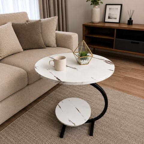 Jurnal masası SH9079, laminat, ağ, 65x50x40 sm — Bakı