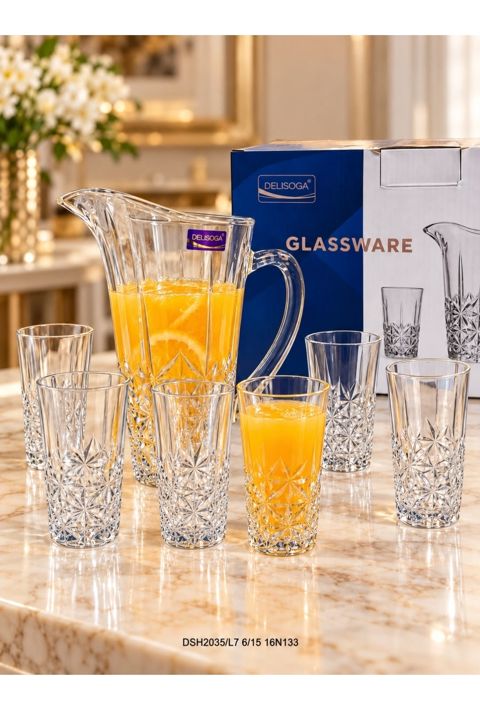 Qrafin dəsti QE93, 280 ml, şüşə, 7 əd — Bakı