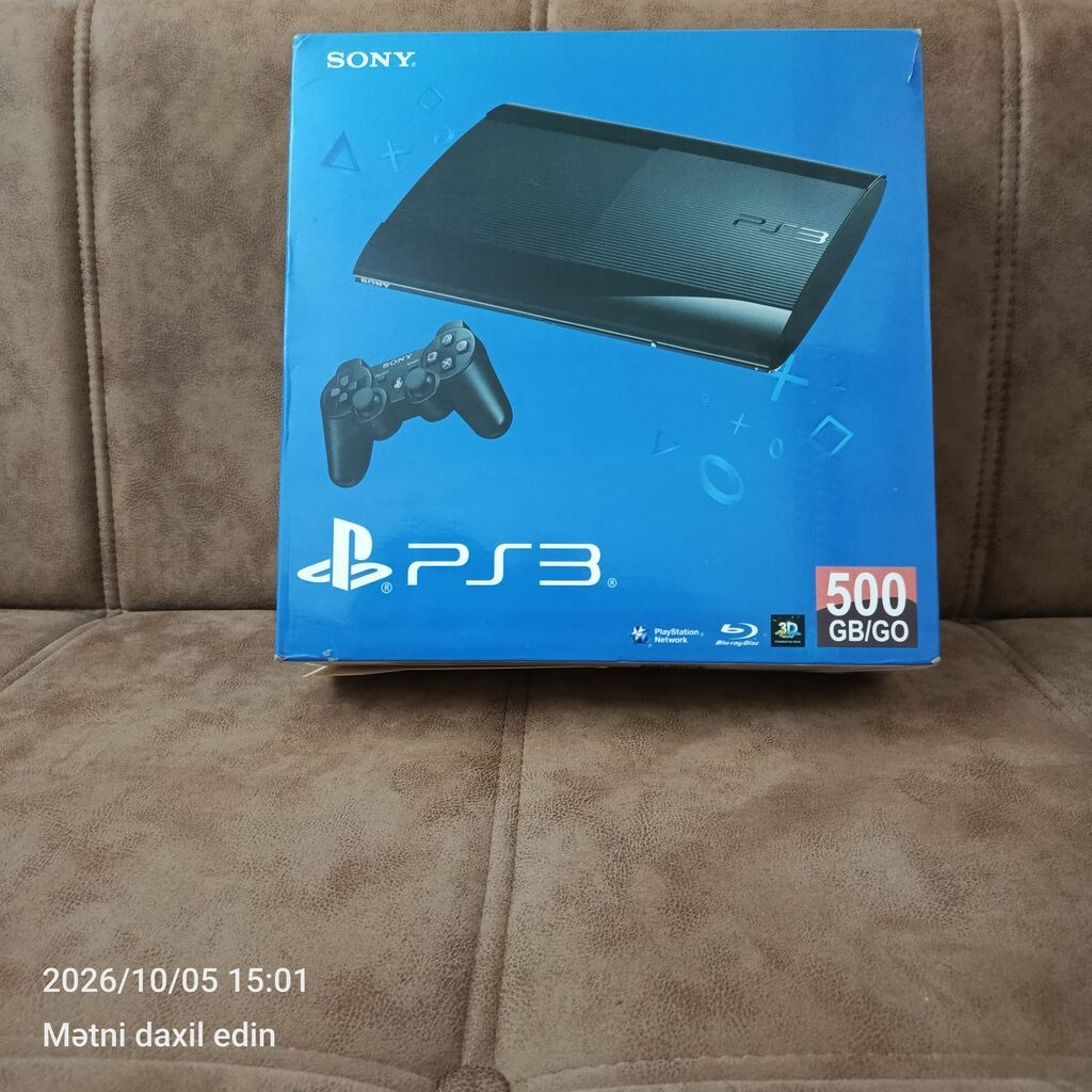 Sony PlayStation 3 (PS3) Super Slim oyun konsolu – 500 GB — Oyun konsolları, Bakı