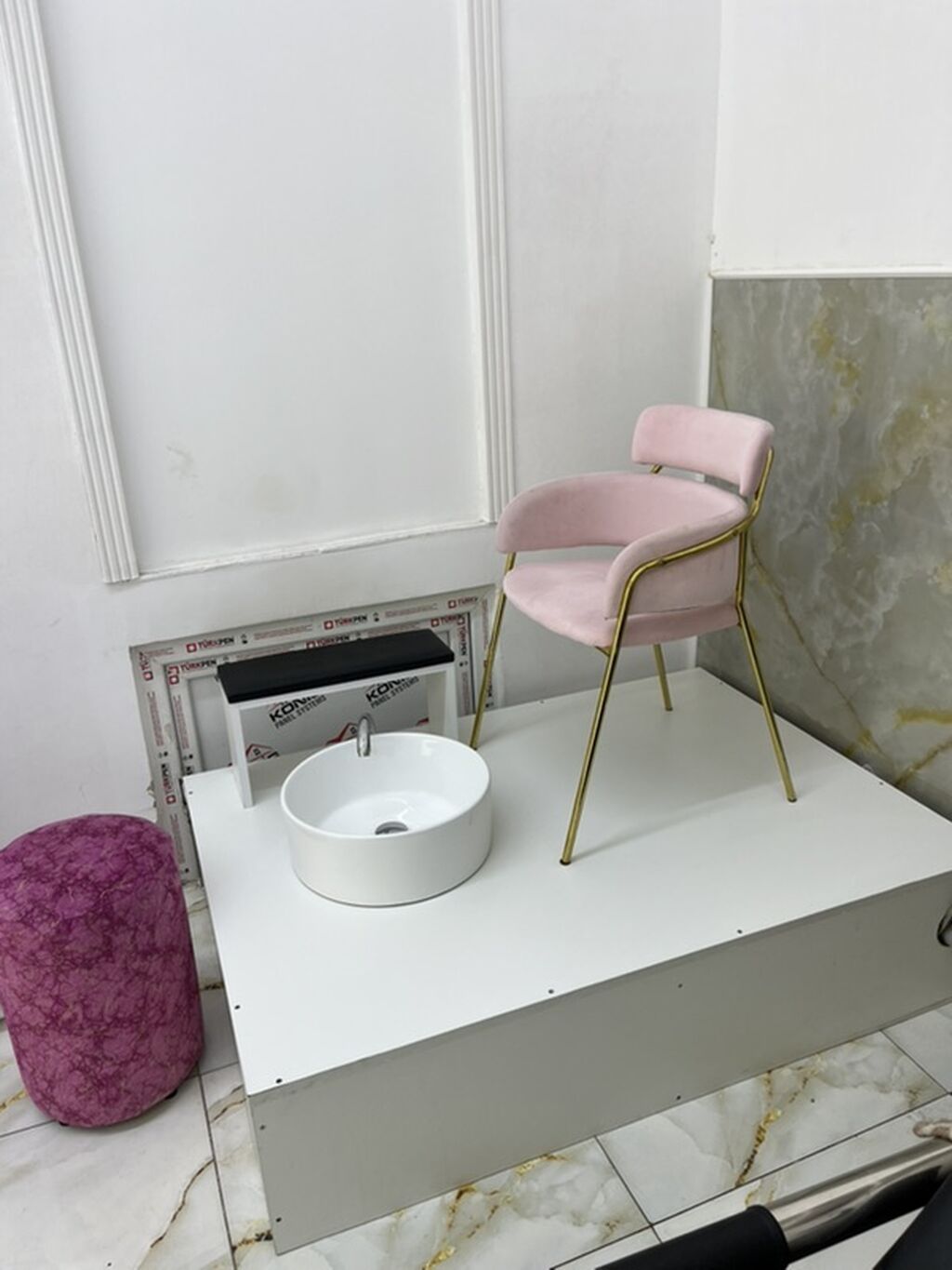 Pedikür podium dəsti – salon üçün tam həll - Platforma: Ağ rəngli — Salon mebeli, Bakı (3)