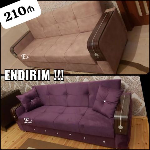 Divan – qatlanan model - Rənglər: bənövşəyi və bej variantları — Digah