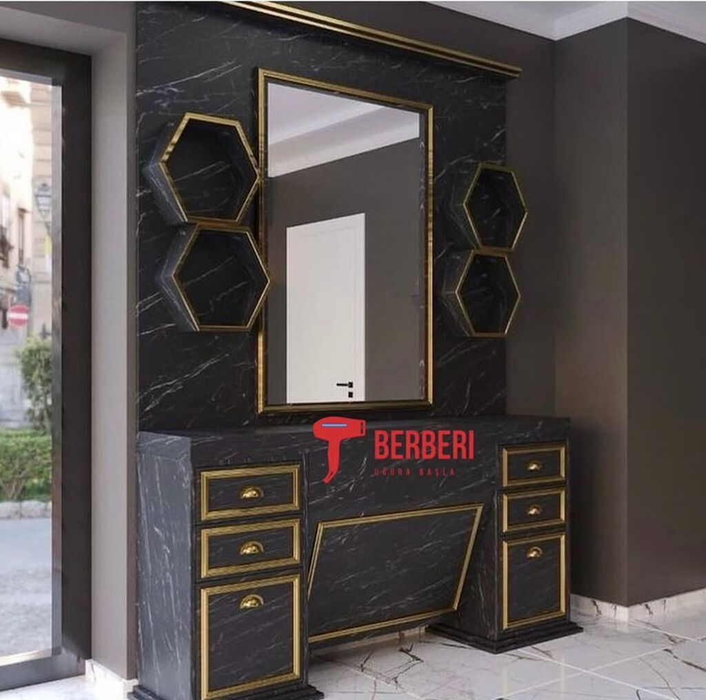 Bərbər mebeli və iş masaları – salonlar üçün funksional və estetik — Salon mebeli, Bakı (2)