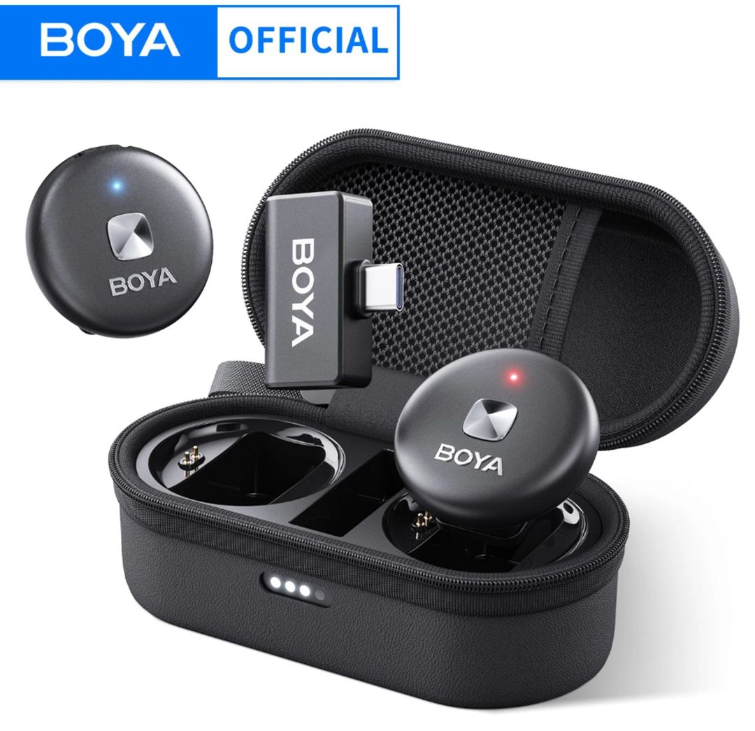 Wireless çüt yaxa mikrofonu Boya Typec — Səs texnikası, Bakı (6)
