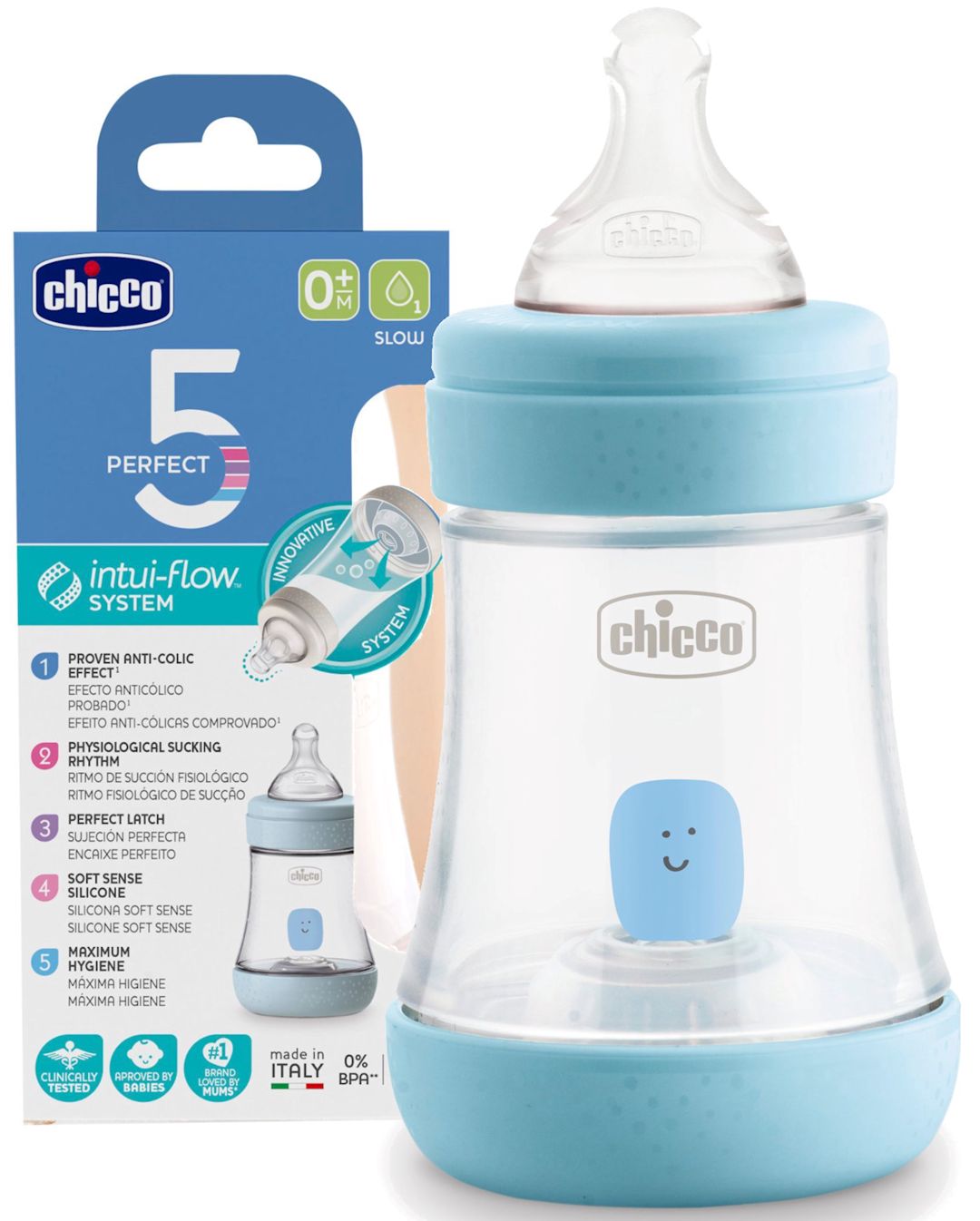 Butulka Chicco Perfect 5, plastik, silikon, 150 ml — Mallar, Bakı