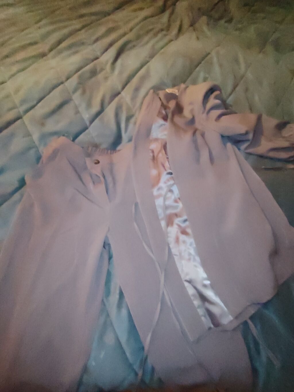 Qadın kostyum dəsti – şalvar + jaket - Rəng: tozlu bənövşəyi/boz ton — Kostyum, Bakı (3)
