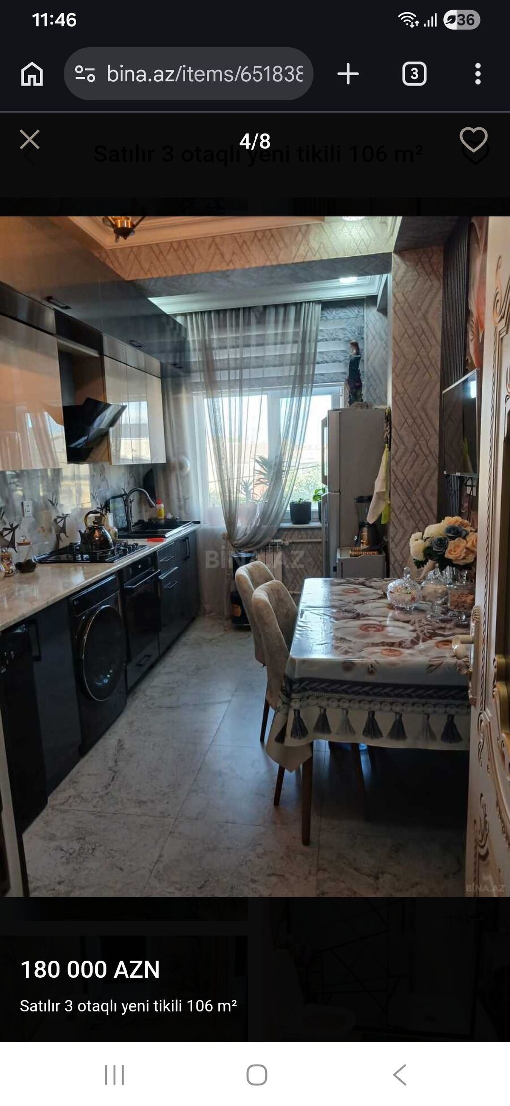 3 otaqlı, Yeni tikili, 106 kv. m — Mənzil, Xırdalan (4)
