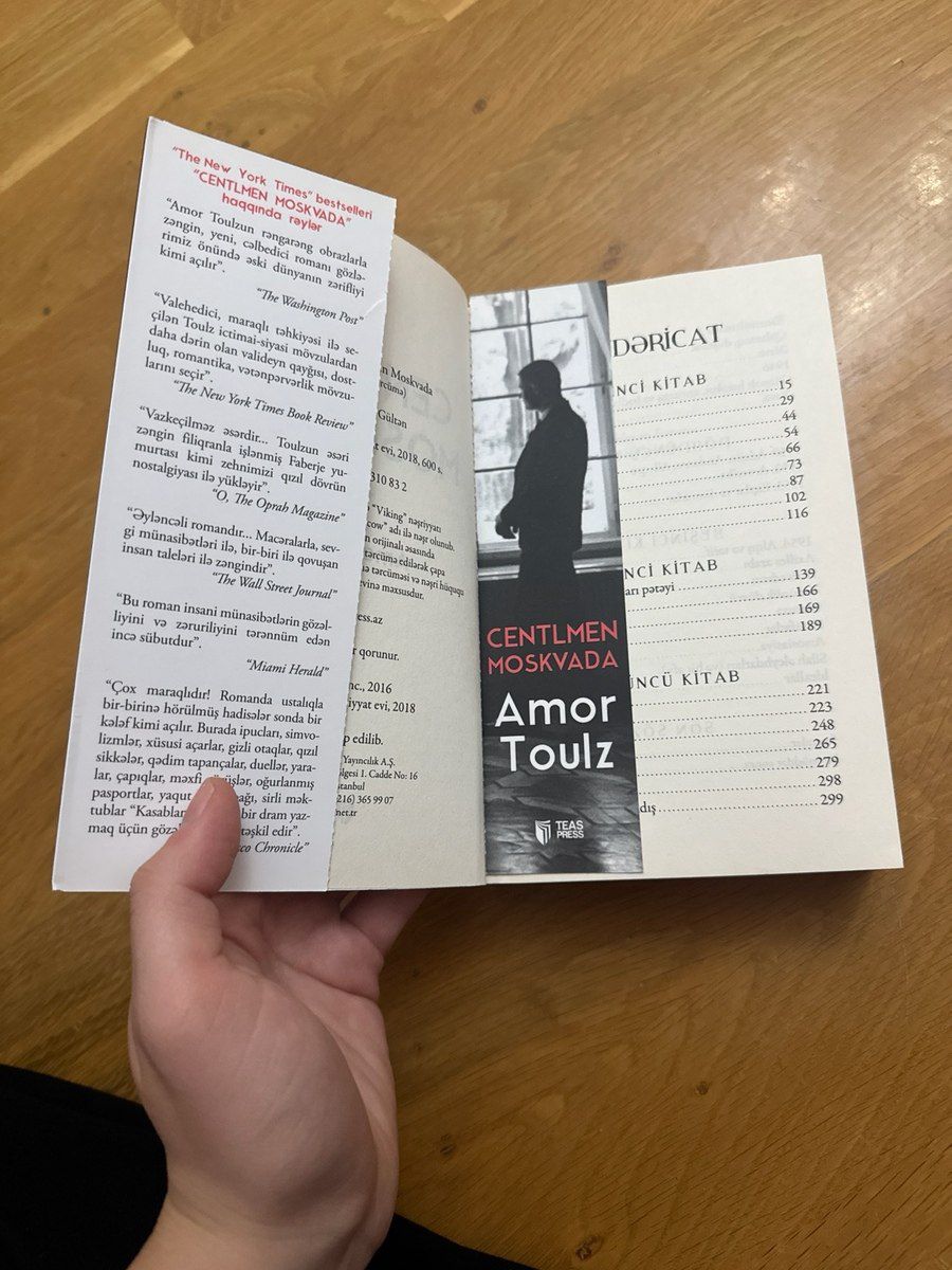“Centlmen Moskvada” – Amor Towles — Kitablar və jurnallar, Bakı (2)