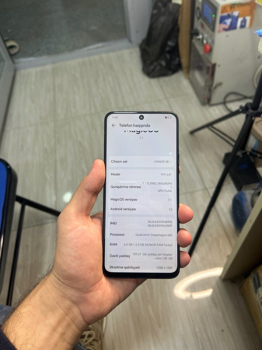 Honor X8 Ocean Blue 128GB/6GB — Smartfonlar, Bakı