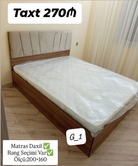 İkinəfərlik, Pulsuz matras, Siyirməsiz, Taxta — 270 ₼ · Mehdiabad · Yataqlar İkinəfərlik, Pulsuz matras, Siyirməsiz, Taxta — Mehdiabad