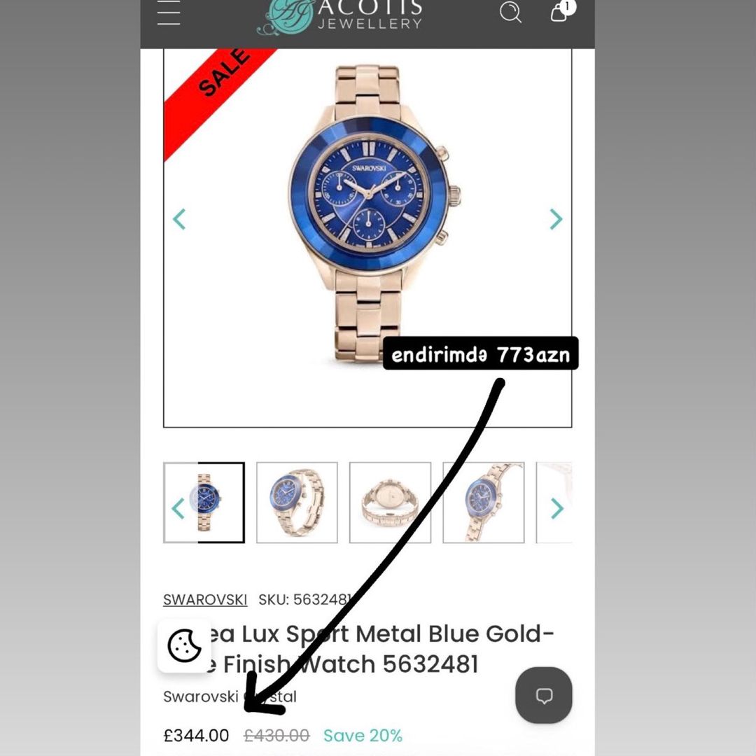 Swarovski Octea Blue qol saatı — Şəxsi əşyalar, Bakı (3)
