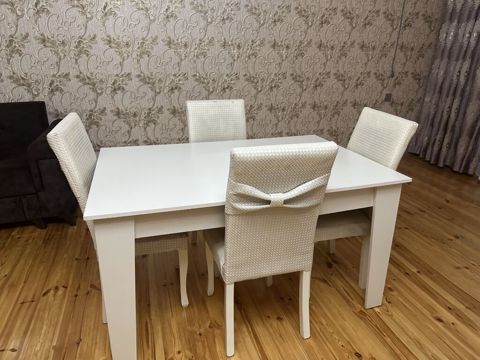 Mətbəx üçün, İşlənmiş, Açılmayan, Dördbucaq masa, 4 stul — Ağdaş