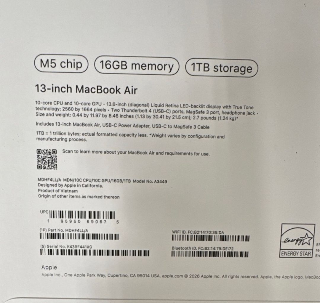 MacBook Air m5 13 2026 — Noutbuklar, Bakı (3)