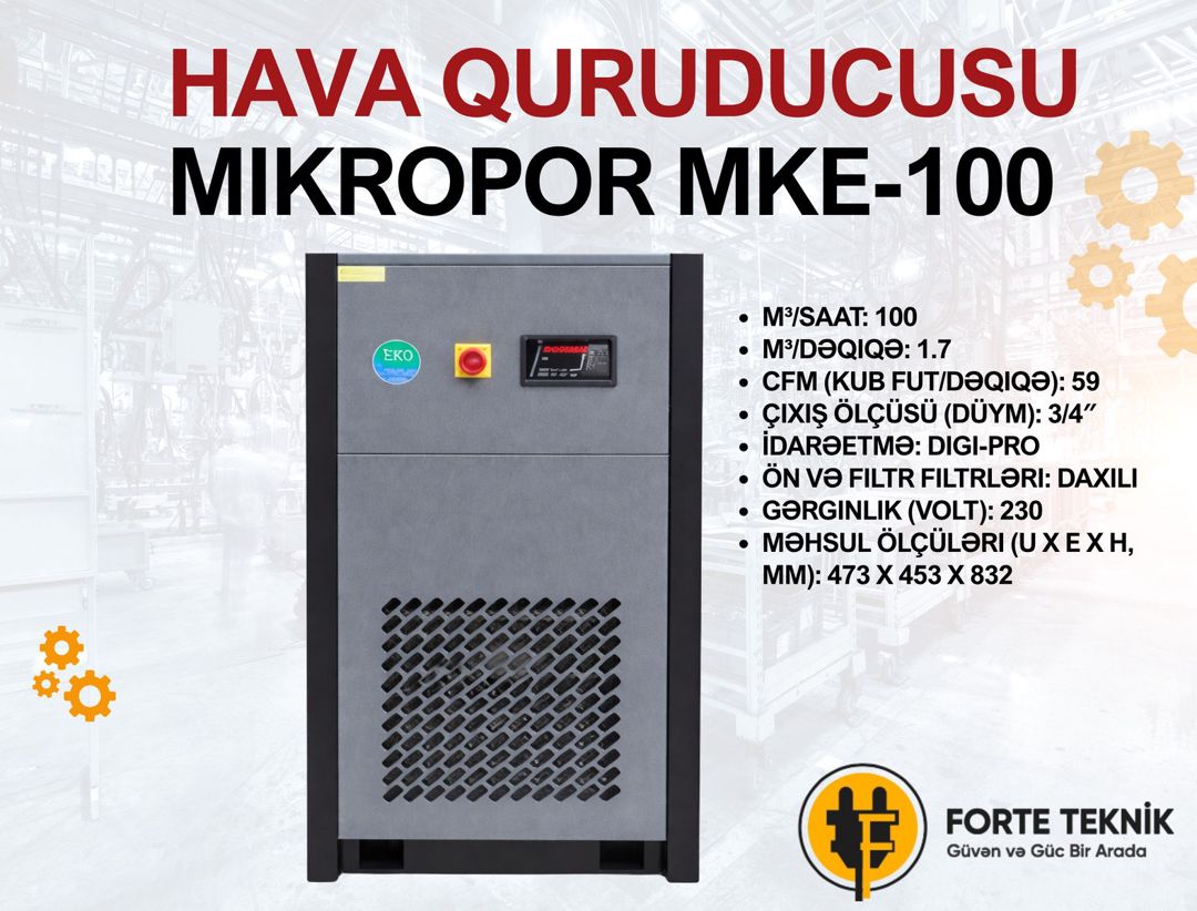 Hava quruducusu Mıkropor MKE-100 — Biznes və avadanlıq, Bakı