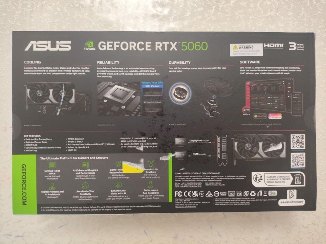 Asus Dual RTX 5060 8GB OC Edition — Kompüterlər və noutbuklar, Bakı (3)