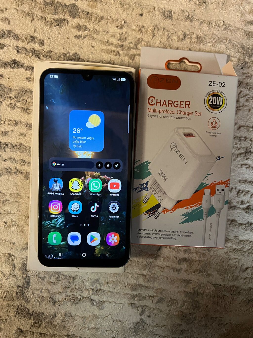 Samsung Galaxy A24 4G, 128 GB, rəng - Gümüşü, Sensor, Face ID — Samsung, Bakı (2)