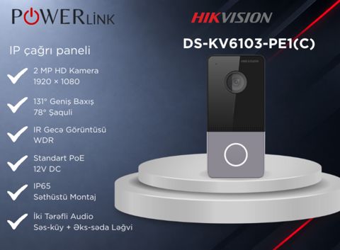 IP Video Domofon Çağırış Paneli Hikvision DS-KV6103-PE1(C) — Bakı