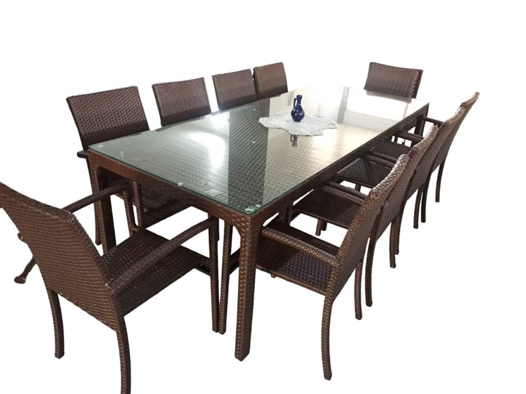 Bağ üçün mebel dəsti Zili Rattan Tokio, 10 nəfərlik, qəhvəyi — Mallar, Bakı
