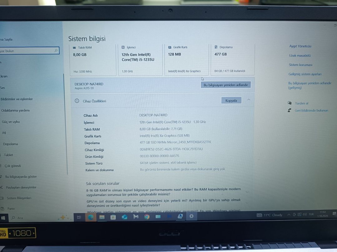 Acer Aspire A315 — Noutbuklar, Bakı (4)
