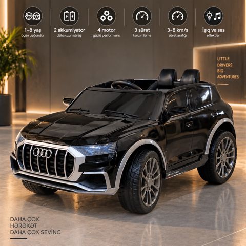 Uşaq elektrik avtomobili VP049, qara — Bakı